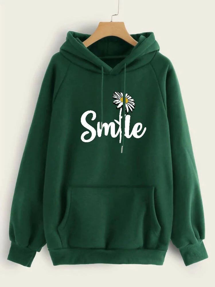 Green Printed Hoodie